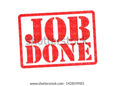 JOB DONE Rubber stamp over a white background.