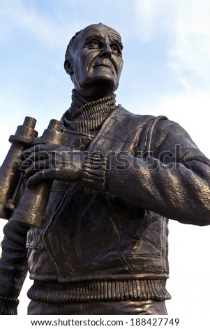 The statue of former British Royal Navy Officer Captain Frederic John Walker located on the Pier Head in Liverpool.