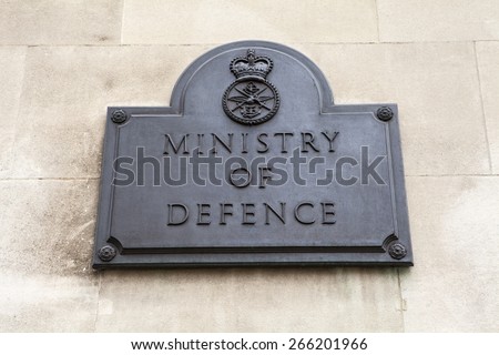 A plaque on the Ministry of Defense building in London.