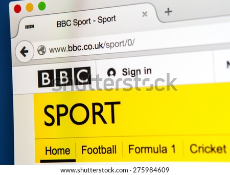 LONDON, UK - MAY 6TH 2015: The homepage for the BBC Sport website, on 6th May 2015.