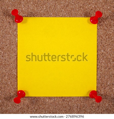 A blank yellow Note Page pinned to a noticeboard.
