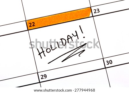 A holiday date highlighted on a Calendar.