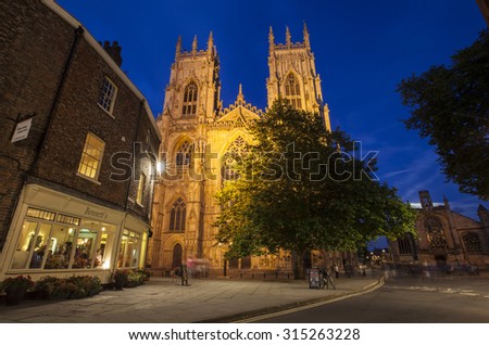 YORK, UK - AUGUST 29TH 2015: A view of the historic York Minster in York, on 29th August 2015.