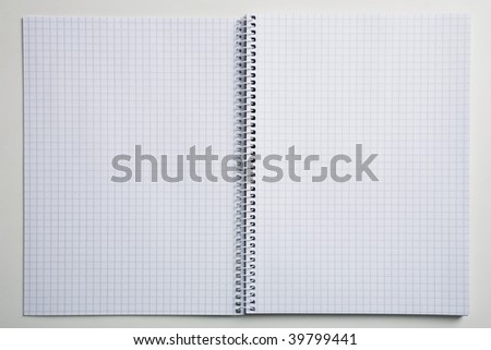 A photo of an empty spiral notebook