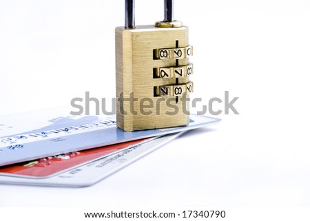 Credit card and combination lock for a security concept