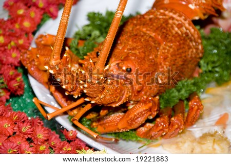 Chinese meal lobster traditional chinese cuisine specialty dish display