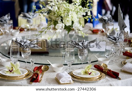 chinese modern table setting wedding