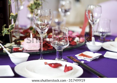 stock photo Banquet table setting for wedding in china