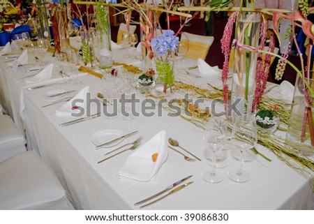 Banquet table setting for wedding in china