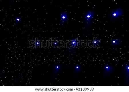 Beautiful stage lighting with starry sky