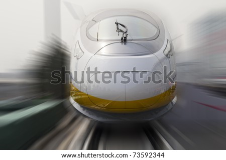 Modern high speed bullet train in China