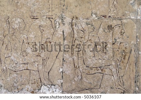 Pharaoh fresco painting in the Temple of Queen Hatshepsut Deir el Bahri