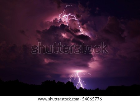 Lightning strike in Wright City, Missouri.