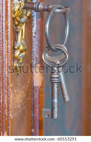 Broken key on antique lock