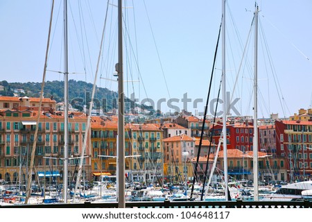 NICE, FRANCE - JULY 11: old port in Nice, France on July 11, 2008. Works on the port was started in 1745.