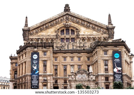 PARIS, FRANCE - MARCH 5: Opera House. Paris Opera was founded in 1669 by Louis XIV as the Academie d Opera, in Paris, France on March 5, 2013