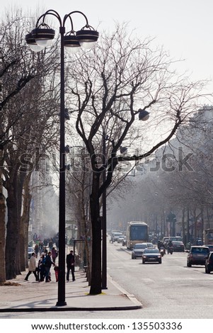 PARIS, FRANCE - MARCH 4: early spring in Paris, Avenue Kleber. It was named after Jean Baptiste Kleber, a French general during the French Revolutionary Wars, in Paris France on March 4, 2013