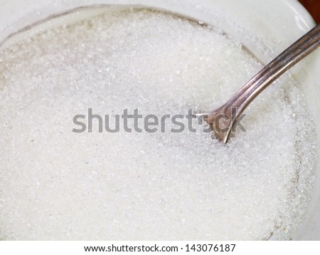 sugar in the sugar bowl close up