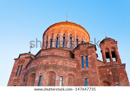 Classical Armenian architecture - cathedral of the Armenian Apostolic Church in Moscow