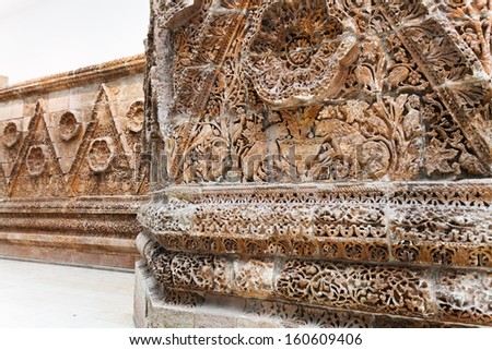 BERLIN, GERMANY - OCTOBER 16: hall of Mshatta Facade of Pergamon museum in Berlin, Germany on October 16, 2013. Museum the most visited in Berlin it hosts more than 1.5million visitors per year