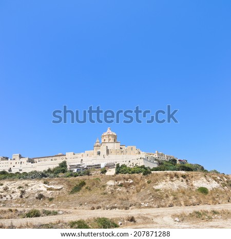 The Citadella (Citadel) old fortified city on Gozo island, Malta