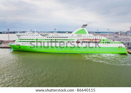 cruise liner in Baltic Sea in port of Helsinki