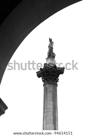 Nelson\'s Column is monument on Trafalgar Square in central London