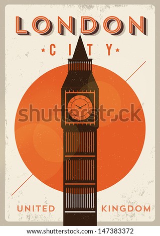 Vintage Big Ben Poster London City Vintage Big Ben Poster London City