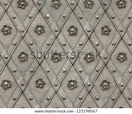 seamless texture door bind with iron nailed metal