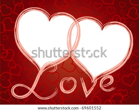 Love Heart Background on Two Hearts Love Frame Pattern Background Stock Vector 69601552