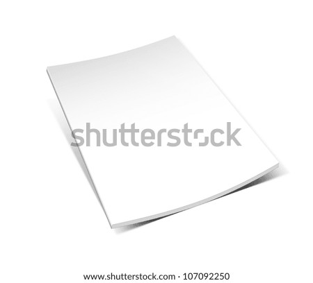 Blank book with white cover on white background Blank book with white cover on white background