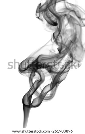 Abstract smoke heart isolated on white background