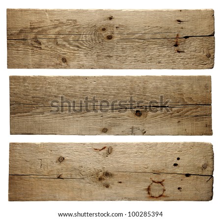 Old wood boards isolated on white background