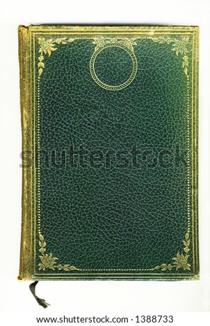 old vintage green leather book