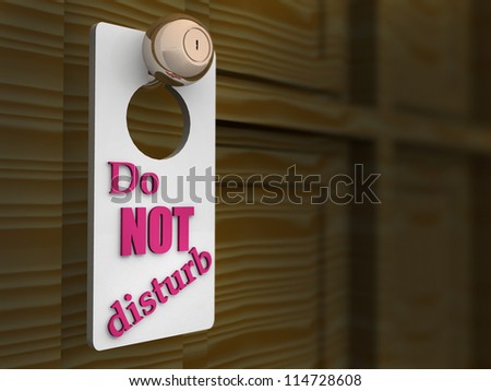 Do Not Disturb Sign. 3d