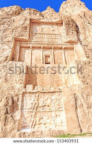 Persian king\'s tomb of Naqsh-e Rustam in northwestern Persepolis, Iran.