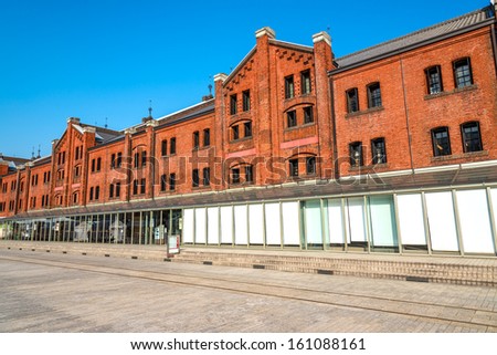 Scenic view of the historical brick building in Yokohama Red Brick Warehouse, Japan.