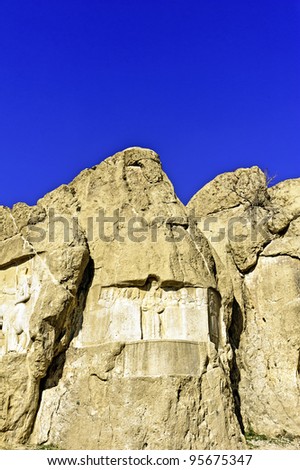 big wall at Naqsh-e Rustam in Fars province, Shiraz, Iran
