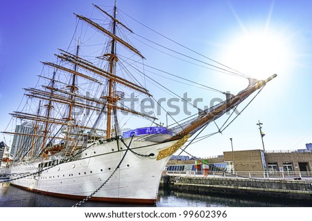 Nippon Maru in Yokohama, Japan. Nippon Maru was built in Kobe in 1930. It was a training ship for the cadets of the Japanese merchant marine.