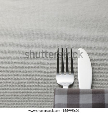 Knife And Fork On Table