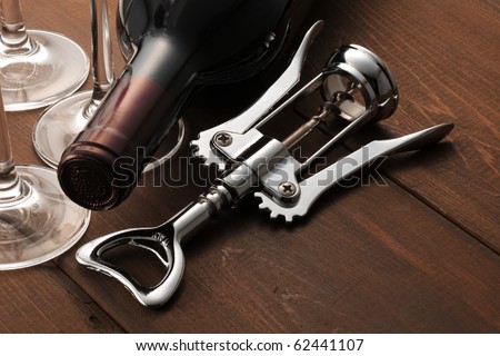 Wine opener on the table