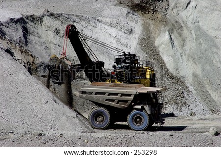 kennecott Copper Mine. Scoop and Truck. Moving dirt and ore to crusher and smelter.