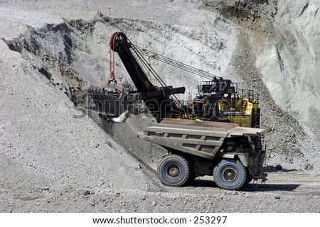 kennecott Copper Mine. Scoop and Truck. Moving dirt and ore to crusher and smelter.