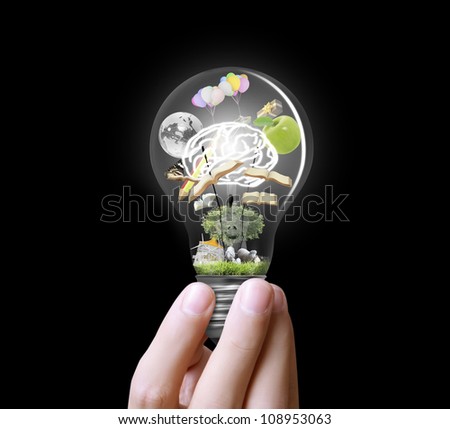Idea Light bulb in hand