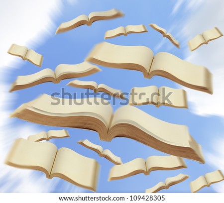 Books fly to the sky