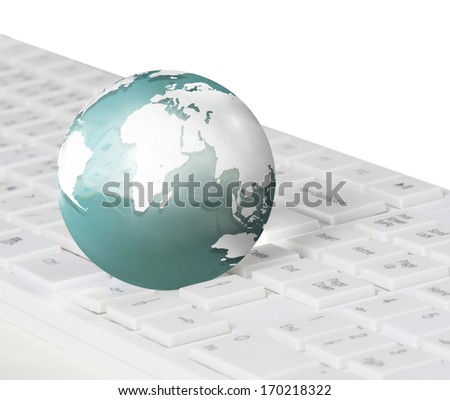 Globe and Computer Keyboard for background