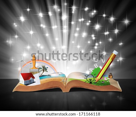 Book Of Fantasy Stories ,Reading A Glowing Fantasy Book