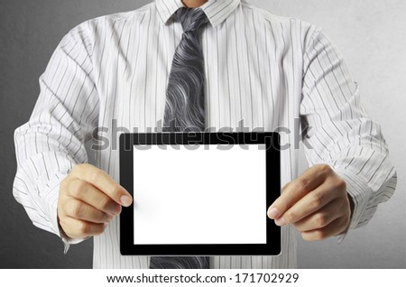 touch screen ,touch- tablet in hands