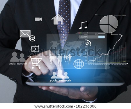 touch screen ,touch- tablet in hands