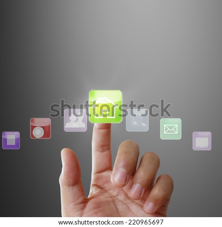 Finger pressing the touch screen display